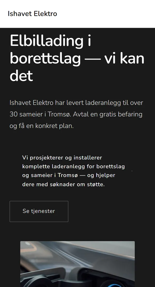 Elektriker-nettside bygget med Veldia
